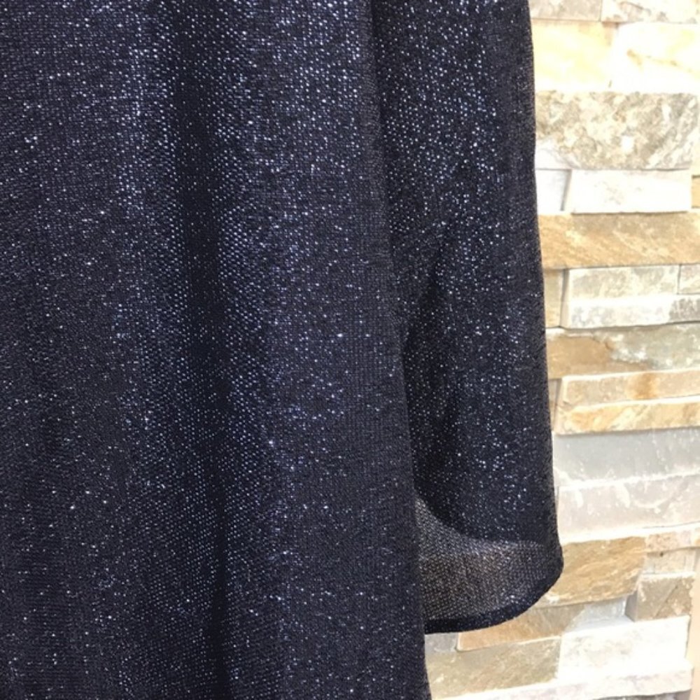 Sally LaPointe Navy Metallic Skirt - Picture 6 of 10